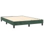 Cama box spring con colchón terciopelo verde oscuro 140x200 cm