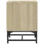 Mesita de noche con puerta de vidrio roble Sonoma 35x37x50 cm by , Nightstands - Ref: Foro24-836522, Price: 37,49 €, Discount: %