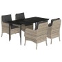 Set comedor de jardín 5 pzas cojines ratán sintético gris claro von , Gartensets - Ref: Foro24-3211993, Preis: 508,91 €, Raba...