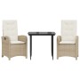 Set comedor de jardín 3 pzas con cojines ratán sintético beige von , Gartensets - Ref: Foro24-3212370, Preis: 327,95 €, Rabat...
