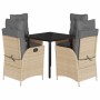 Set comedor de jardín 5 pzas con cojines ratán sintético beige by , Garden sets - Ref: Foro24-3213265, Price: 526,11 €, Disco...