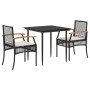 Set comedor de jardín 3 pzas con cojines ratán sintético negro von , Gartensets - Ref: Foro24-3213596, Preis: 217,00 €, Rabat...