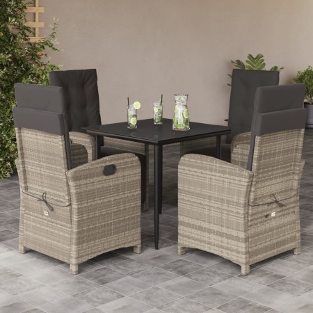 Set comedor de jardín 5 pzas cojines ratán sintético gris claro by , Garden sets - Ref: Foro24-3212599, Price: 644,13 €, Disc...