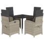 Set comedor de jardín 5 pzas cojines ratán sintético gris claro by , Garden sets - Ref: Foro24-3212599, Price: 644,13 €, Disc...