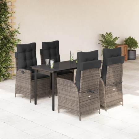 Set comedor de jardín 5 piezas con cojines ratán sintético gris von , Gartensets - Ref: Foro24-3213227, Preis: 699,82 €, Raba...