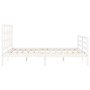 Weißer Massivholzbettrahmen mit Kopfteil 160x200 cm von vidaXL, Betten und Lattenroste - Ref: Foro24-3193997, Preis: 141,96 €...