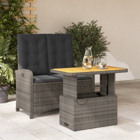 Juego de comedor jardín 2 pzas con cojines ratán sintético gris von , Gartensets - Ref: Foro24-3277346, Preis: 238,60 €, Raba...