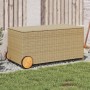 Caja de almacenaje jardín con ruedas ratán PE beige mezcla 190L von , Aufbewahrungsboxen für den Außenbereich - Ref: Foro24-3...
