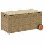 Caja de almacenaje jardín con ruedas ratán PE beige mezcla 190L von , Aufbewahrungsboxen für den Außenbereich - Ref: Foro24-3...