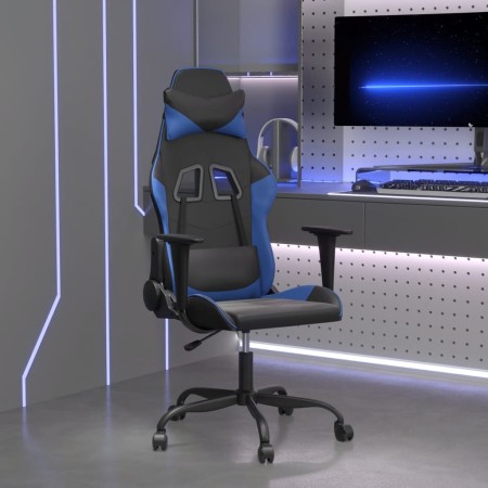 Silla gaming de masaje cuero sintético negro y azul de , Sillones para videojuegos - Ref: Foro24-345399, Precio: 112,12 €, De...