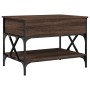 Mesa de centro madera ingeniería metal marrón roble 70x50x50 cm by , Coffee table - Ref: Foro24-845355, Price: 76,23 €, Disco...