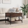 Mesa de centro madera ingeniería metal marrón roble 70x50x50 cm by , Coffee table - Ref: Foro24-845355, Price: 76,23 €, Disco...