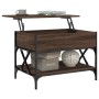 Mesa de centro madera ingeniería metal marrón roble 70x50x50 cm by , Coffee table - Ref: Foro24-845355, Price: 76,23 €, Disco...