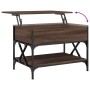 Mesa de centro madera ingeniería metal marrón roble 70x50x50 cm by , Coffee table - Ref: Foro24-845355, Price: 76,23 €, Disco...