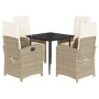 Set comedor de jardín 5 pzas con cojines ratán sintético beige von , Gartensets - Ref: Foro24-3212571, Preis: 639,47 €, Rabat...