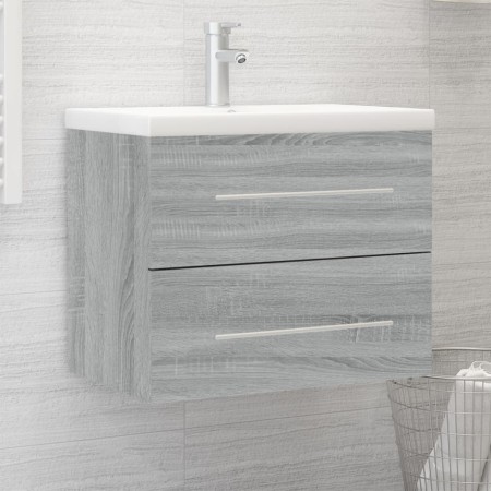 Mueble de baño con lavabo madera contrachapada gris Sonoma von , Badezimmerwaschtische - Ref: Foro24-3120180, Preis: 165,13 €...