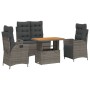 Juego de comedor de jardín 4 piezas con cojines ratán PE gris by , Garden sets - Ref: Foro24-3277468, Price: 488,86 €, Discou...