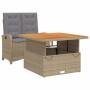 Set comedor de jardín 2 pzas con cojines ratán sintético beige by , Garden sets - Ref: Foro24-3277367, Price: 324,86 €, Disco...