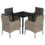 Set comedor de jardín 5 pzas cojines ratán sintético gris claro von , Gartensets - Ref: Foro24-3211998, Preis: 459,96 €, Raba...