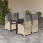 Set comedor de jardín 5 pzas con cojines ratán sintético beige by , Garden sets - Ref: Foro24-3213267, Price: 565,49 €, Disco...