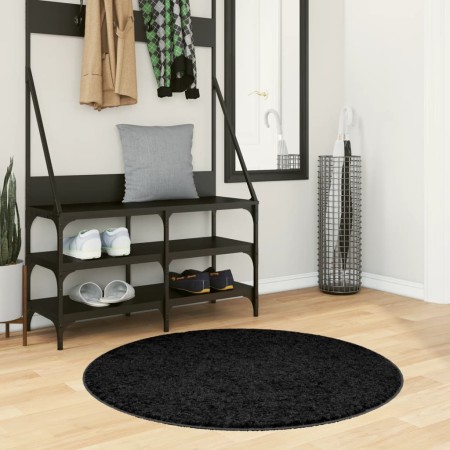 Alfombra peluda de pelo largo moderna PAMPLONA negra Ø 100 cm von , Teppiche - Ref: Foro24-375288, Preis: 30,82 €, Rabatt: %