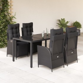 Set de muebles jardín 5 pzas con cojines ratán sintético negro von , Gartensets - Ref: Foro24-3213322, Preis: 653,58 €, Rabat...