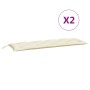Cojines de banco de jardín 2 uds blanco crema 150x50x7 cm von , Kissen für Stühle und Sofas - Ref: Foro24-361699, Preis: 60,2...