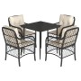 Set de muebles jardín 5 pzas con cojines ratán sintético negro von , Gartensets - Ref: Foro24-3212083, Preis: 478,17 €, Rabat...