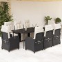 Set de comedor de jardín 9 pzas y cojines ratán sintético negro by , Garden sets - Ref: Foro24-3212952, Price: 1,00 €, Discou...