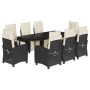 Set de comedor de jardín 9 pzas y cojines ratán sintético negro by , Garden sets - Ref: Foro24-3212952, Price: 1,00 €, Discou...