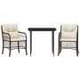 Sillas y mesita de jardín con cojines 3 piezas ratán PE marrón by , Garden sets - Ref: Foro24-3212110, Price: 284,50 €, Disco...