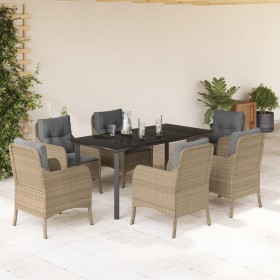 Set comedor de jardín 7 pzas con cojines ratán sintético beige von , Gartensets - Ref: Foro24-3211987, Preis: 790,82 €, Rabat...