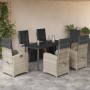 Set comedor jardín 7 pzas y cojines ratán sintético gris claro by , Garden sets - Ref: Foro24-3212609, Price: 930,62 €, Disco...