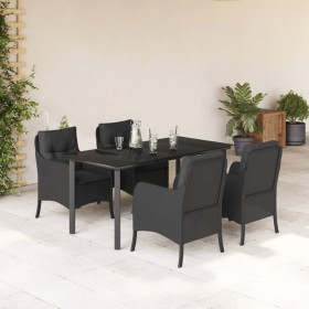 Set de muebles jardín 5 pzas con cojines ratán sintético negro von , Gartensets - Ref: Foro24-3211930, Preis: 529,27 €, Rabat...