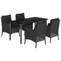 Set de muebles jardín 5 pzas con cojines ratán sintético negro by , Garden sets - Ref: Foro24-3211930, Price: 529,27 €, Disco...
