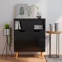 Glossy black engineered wood sideboard 60x30x72 cm by vidaXL, Sideboards - Ref: Foro24-326829, Price: 74,48 €, Discount: %
