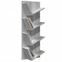 Estantería de pared 4 niveles gris Sonoma 33x16x90 cm de , Estantes y estanterías - Ref: Foro24-840721, Precio: 36,32 €