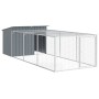Caseta perros con corral acero galvanizado gris 153x396x110 cm von , Hundehütten - Ref: Foro24-3214223, Preis: 335,68 €, Raba...