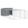 Caseta perros con corral acero galvanizado gris 153x396x110 cm von , Hundehütten - Ref: Foro24-3214223, Preis: 335,68 €, Raba...