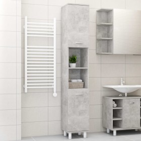 Armario de baño contrachapada gris hormigón 30x30x179 cm de , Muebles de baño - Ref: Foro24-802628, Precio: 88,06 €, Descuent...