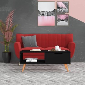 Black engineered wood TV cabinet 100x49.5x43 cm by vidaXL, Coffee table - Ref: Foro24-326787, Price: 76,64 €, Discount: %