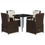 Set comedor de jardín 5 piezas y cojines ratán sintético marrón by , Garden sets - Ref: Foro24-3262841, Price: 549,95 €, Disc...