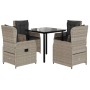 Set comedor de jardín 5 pzas cojines ratán sintético gris claro von , Gartensets - Ref: Foro24-3262904, Preis: 528,30 €, Raba...
