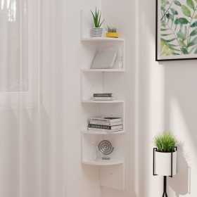 Glänzend weißes Wand-Eckregal aus Holzwerkstoff von vidaXL, Regale und Regale - Ref: Foro24-326837, Preis: 31,87 €, Rabatt: %