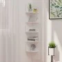 Glossy white engineered wood wall corner shelf by vidaXL, Shelves and shelves - Ref: Foro24-326837, Price: 32,49 €, Discount: %