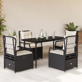 Set de muebles jardín 5 pzas con cojines ratán sintético negro von , Gartensets - Ref: Foro24-3262959, Preis: 495,28 €, Rabat...