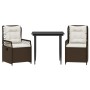 Set comedor de jardín 3 piezas y cojines ratán sintético marrón by , Garden sets - Ref: Foro24-3262971, Price: 297,53 €, Disc...