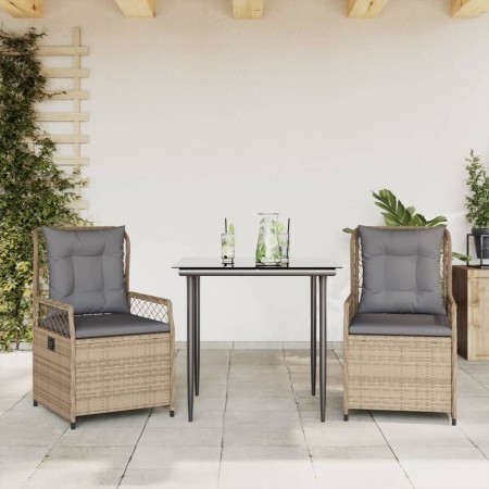 Set comedor de jardín 3 pzas con cojines ratán sintético beige von , Gartensets - Ref: Foro24-3262999, Preis: 305,88 €, Rabat...