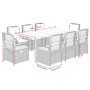Set comedor de jardín 9 pzas con cojines ratán sintético beige by , Garden sets - Ref: Foro24-3263005, Price: 1,00 €, Discoun...