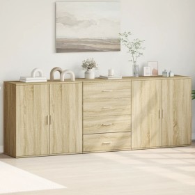 Aparadores 3 uds madera contrachapada color roble sonoma von , Sideboards - Ref: Foro24-3276611, Preis: 267,07 €, Rabatt: %